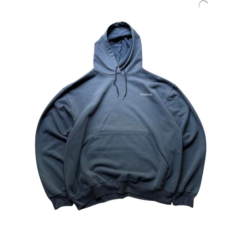 Vintage Carhartt Grey Men's XL Hoodie Logo